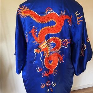 Kimono vintage silk electric Blue gorgeous!